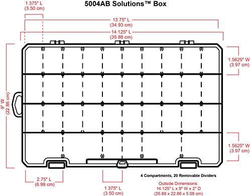 ArtBin 5004AB Large Solutions Box with Dividers, Art & Craft Organizer, [1] Plastic Storage Case, Clear