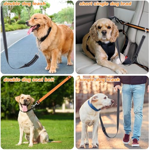 AHQiZFX Verstellbare Hundeleine für Zwei Hunde - Doppelleine mit Koppler für Kleine Hunde und Welpen