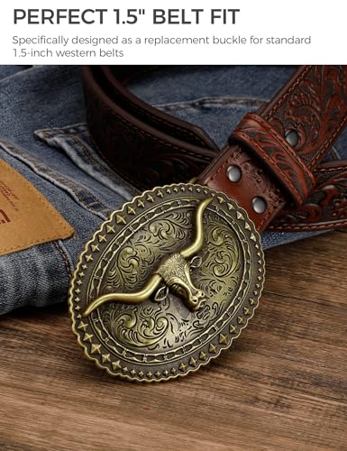 image for Tolongland Vintage Longhorn Belt Buckle for 1.5