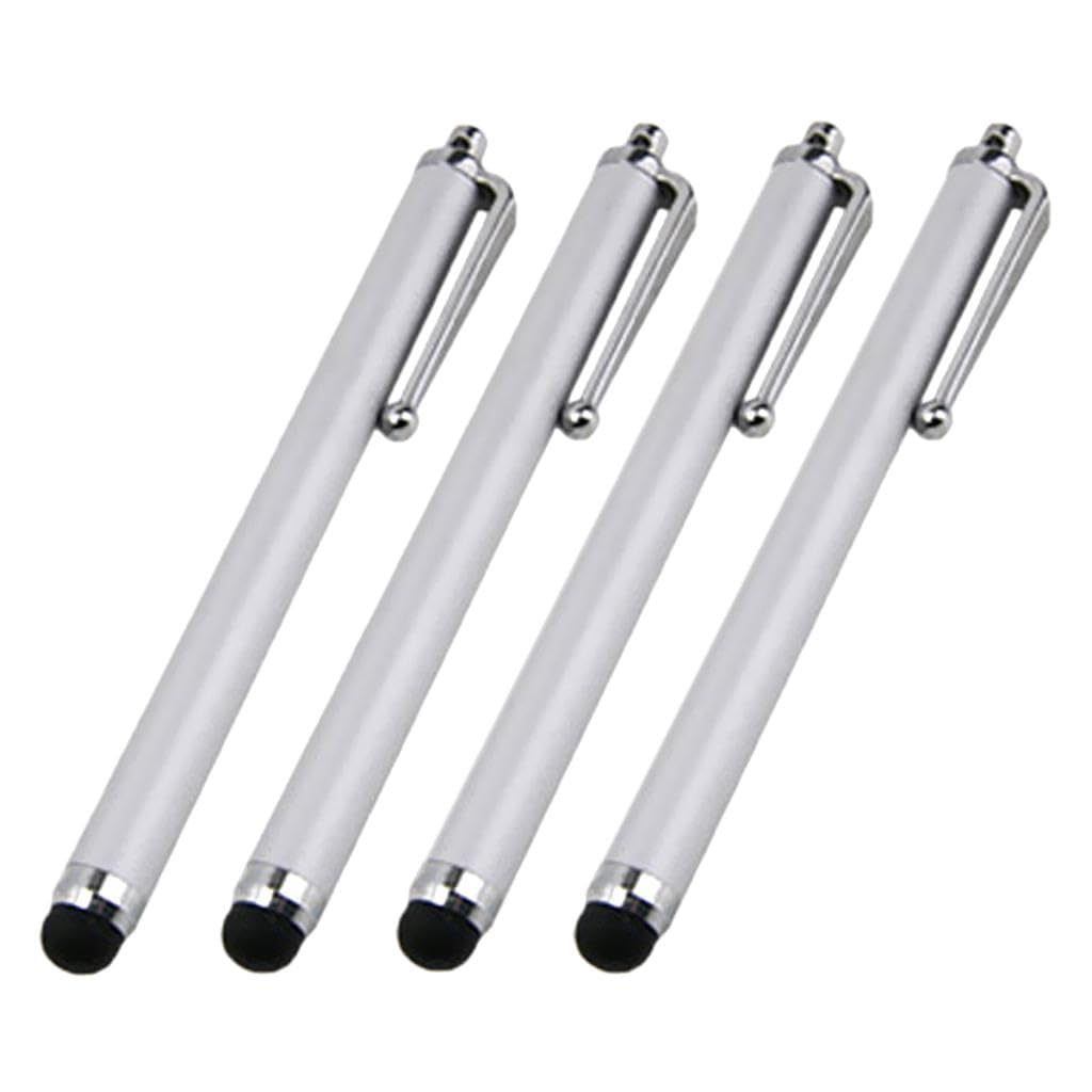 4 Pack Stylus Pens for Touch Screens Devices Universal Capacitive Stylus Pen with Pen Clip for Cell Phones Tablets Laptops All Touch Screens-Silver-image-12