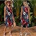 TOADDITDO American Flag Matching Couple Clothes Set Patriotic 4th of July Outfit Red Hibiscus Sleeveless Tunic Sundress for Women Short Sleeve Shirt for Men Couples Matching Outfit-M