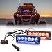FOXCID 2 X 6 LED 9 Modes Traffic Advisor Emergency Warning Vehicle Strobe Lights for Interior Roof/Dash/Windshield/Grille/Deck Universal Waterproof (Red/Blue)