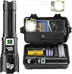 BEYSTE Torcia LED Potente Professionale, 1,000,000 Lumen Torcia LED Ricaricabile, Torce Potente Tattica, Torcia Militare Professionale, Torch USB Zoomabile, Impermeabile XHQ99.2 Flashlight portatile