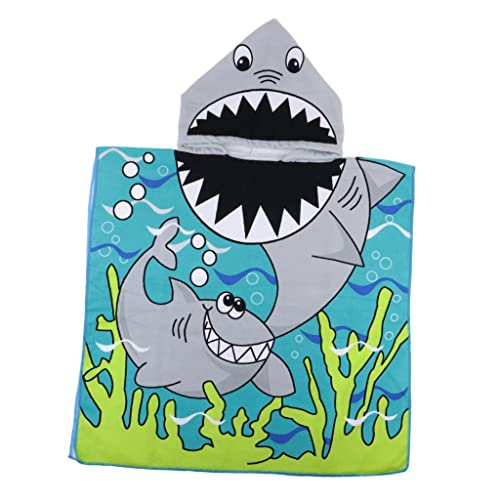 YIJU Crianças Surf Poncho com Capuz Mudando Roupão Piscina Toalha de, Tubarão