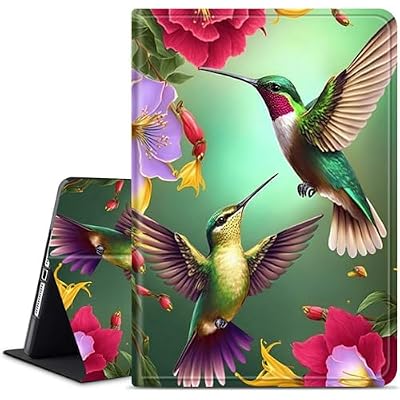 Dikoer for Samsung Galaxy Tab S5e 10.5 Inch 2019 (SM-T720/T725/T727) Tablet Case, Multiple Viewing Angles & Kickstand Back Case Drop Protection Smart Cover, Hummingbird Flower Green