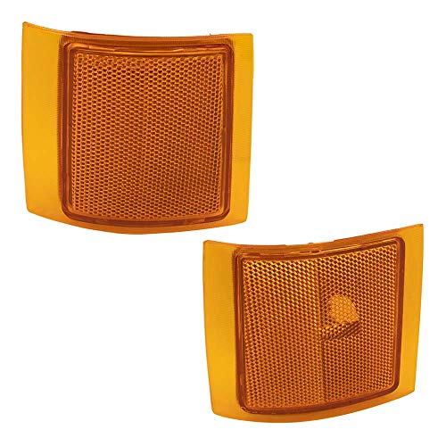 Brock Replacement 4 Pc Side Markers Light Driver And Passenger Set Compatible With 1994-2002 C/K Old Body Style Pickup Truck #TOP1
