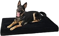 Vista 17 de KSIIA - Cama ortopédica para jaula de perro, impermeable, para perros pequeños, de felpa, lavable, con espuma tipo caja de huevo y funda Negro