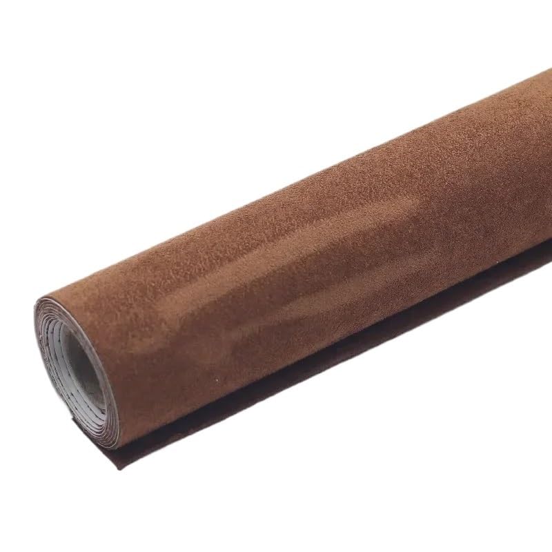 Ciel de toit voiture en tissu suédé marron 30x300cm adhésif pour réparation