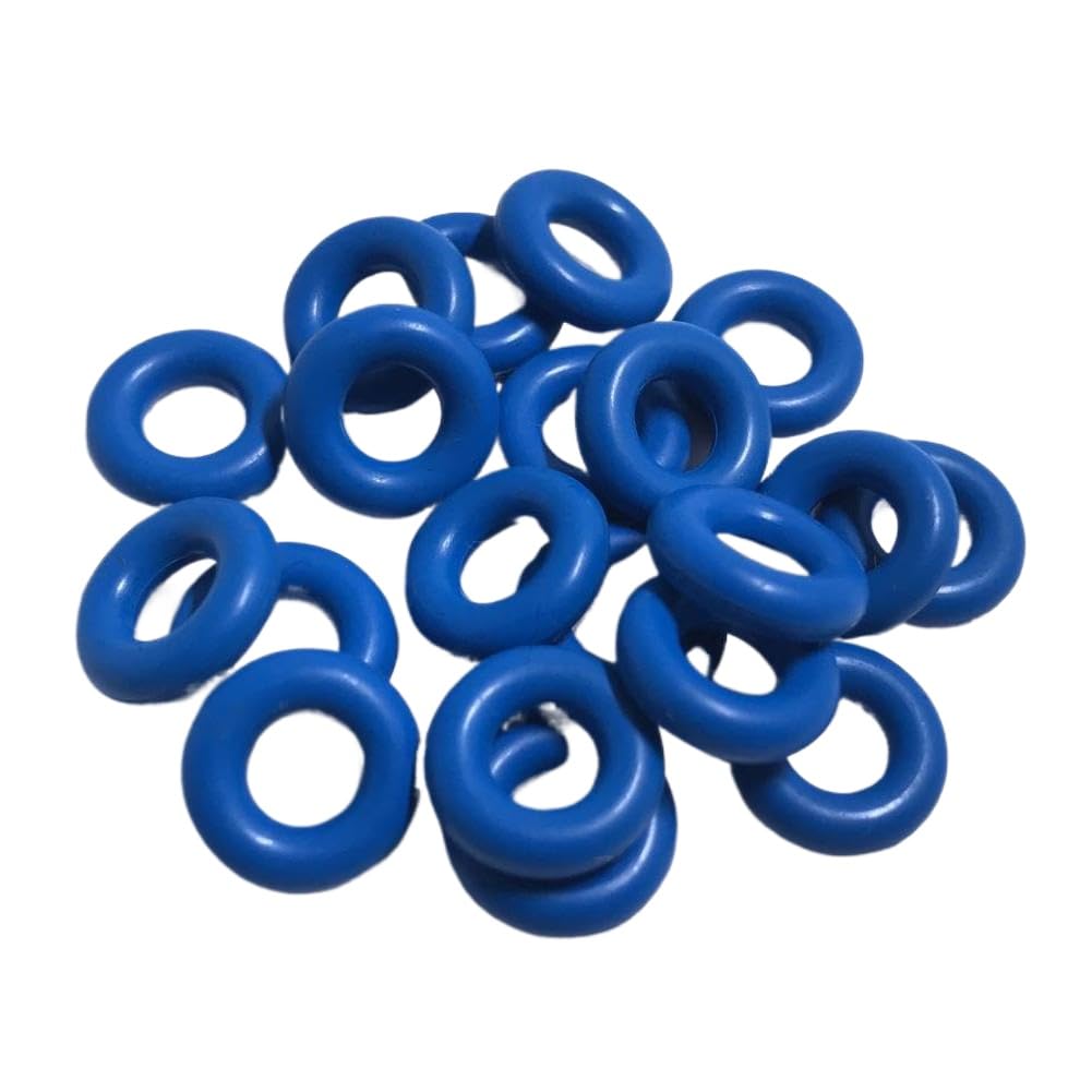 100 PCS Fuel Injector Repair Kit Rubber Gasket Seal 21004 Size 6.1x3.7MM(Blue)