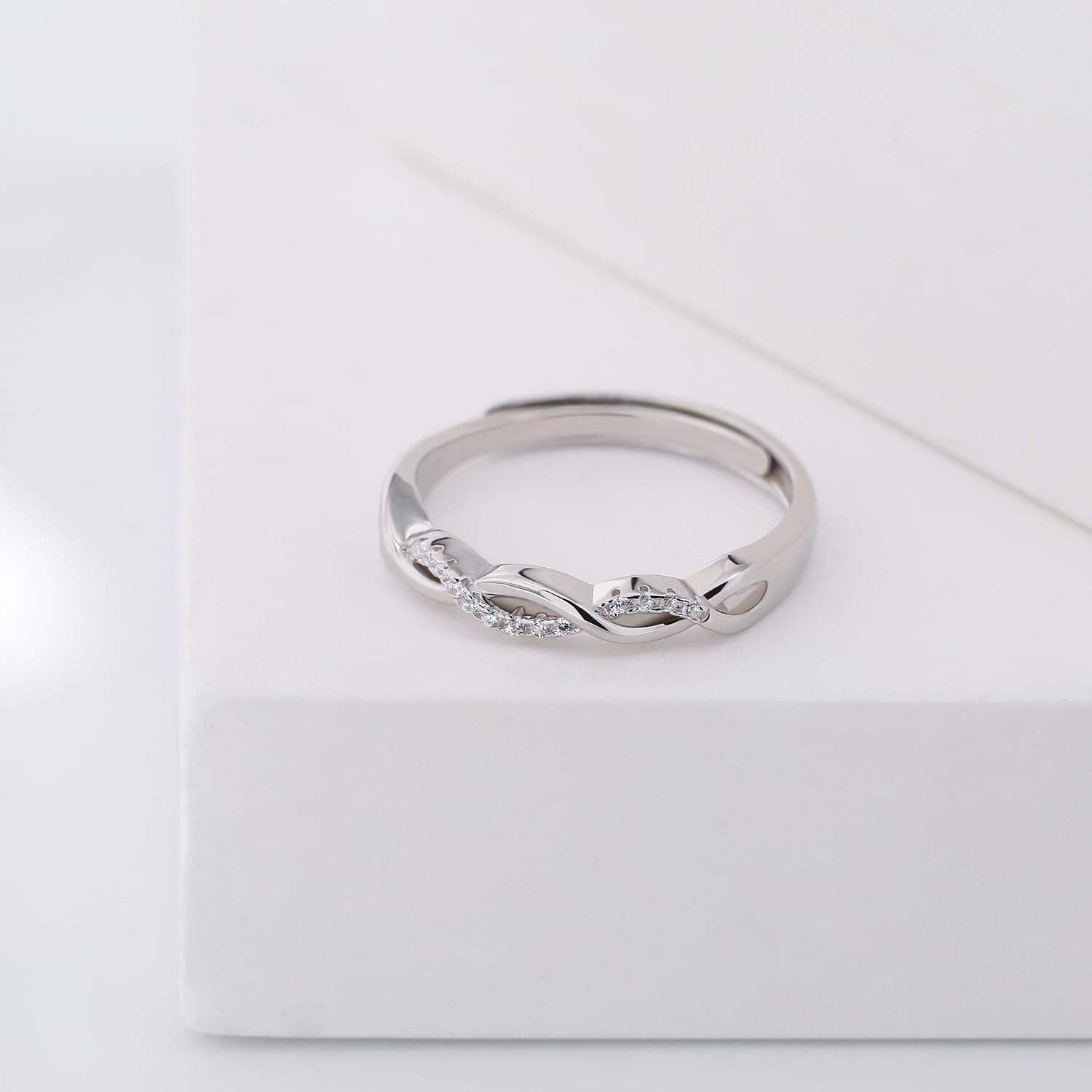 925 Sterling Silber für Frauen, Zirkonia, Versprechen, Eheringe, Daumen, Finger, zierlicher Kleiner Fingerring, größenverstellbar, Gold