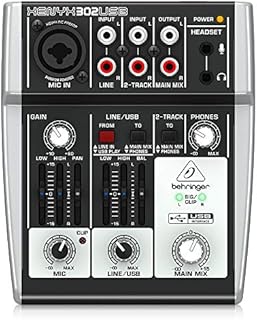 Behringer XENYX 302USB 5-Input Mixer mit XENYX Mic Preamp und eingebautem USB Audio Interface