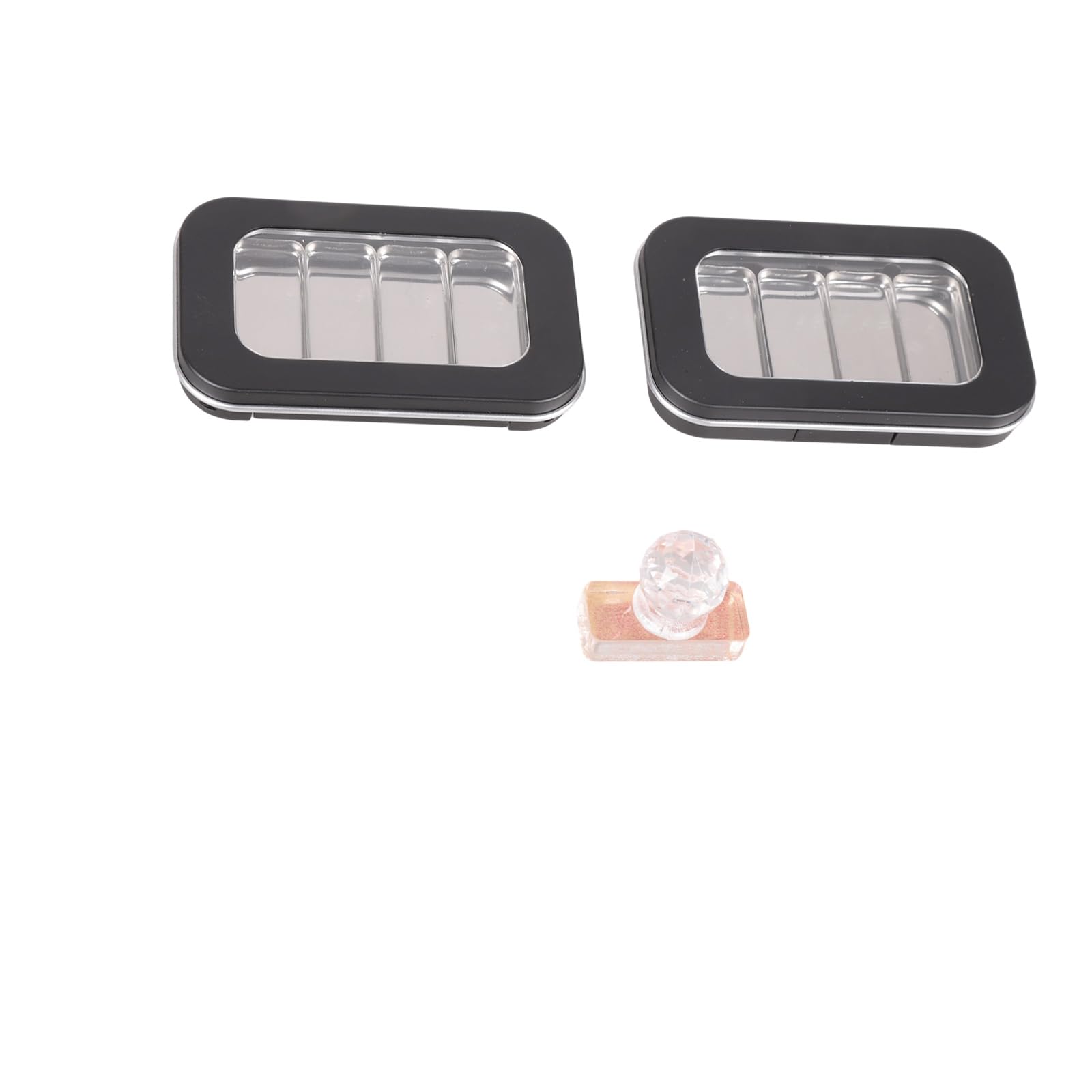 HENYGEN Sturdy Blushes Highlighter Holder with Pressing Stamp for Personalize Makeup Arrangement Makeup Storage Box