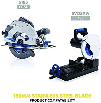Evolution Power Tools EVOBLADESS Stainless Steel Carbide-Tipped Blade, 180 mm