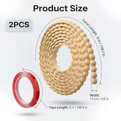 Moldura de PVC autoadhesiva flexible que decora y cubre juntas en muebles 3