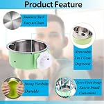 2 Pieces Crate Dog Bowl, Removable Stainless Steel Pet Kennel Hanging Food Water Feeder Bowl Cage Coop Cup for Puppy Medium Dog Cat Rabbit Ferret Bird (Blue,Green) - Image 2