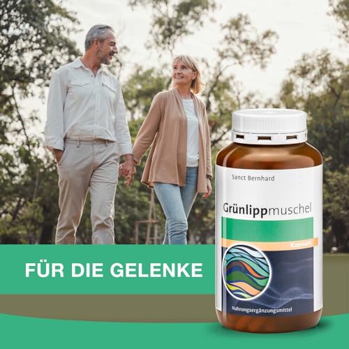 Sanct Bernhard Grünlippmuschel-Kapseln | 300 Kapseln | hochdosiert | 500 mg neuseeländisches Grünlippmuschel-Konzentrat/Kapsel | Qualität aus deutscher Herstellung | Made in Germany