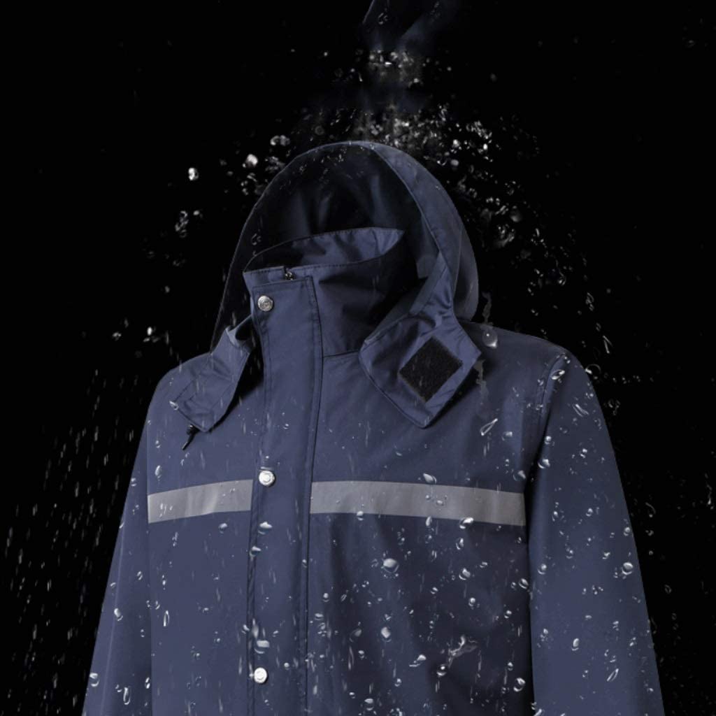 Chaleco de Trabajo de Alta Visibilidad, Chaleco Reflectante Azul Marino Impermeable Transpirable Tela Oxford Múltiples tamaños(4XL)