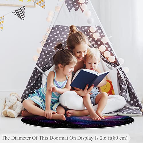 Tapis de jeu pour enfants rond isolant du sol froid 80x80cm - 6