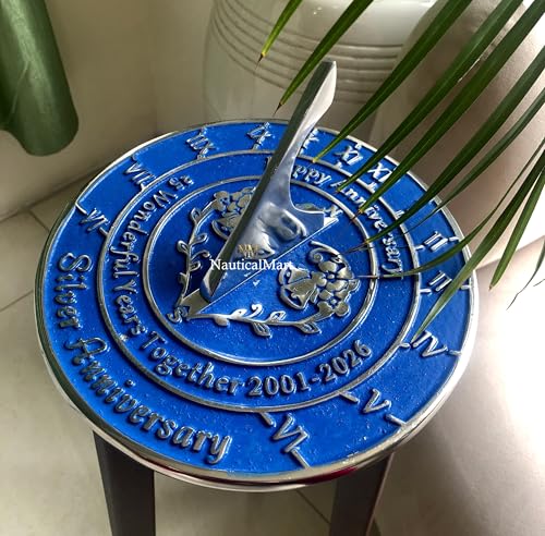 Reloj de sol de aniversario de bodas de plata 2026 para hogar y jardín 3