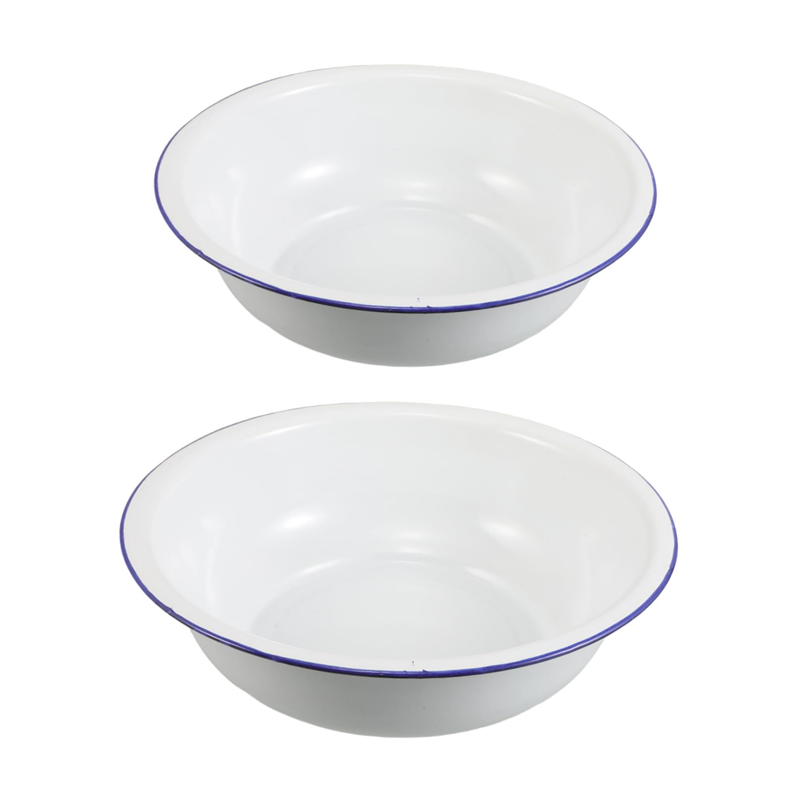 Ciotola per Pediluvio Smaltata Vintage Bianca 2 Pezzi 32/34 Cm | Lavabo in Smalto, Uso Bagno e Home Decor, Formato Familiare, Stile Classico Retrò