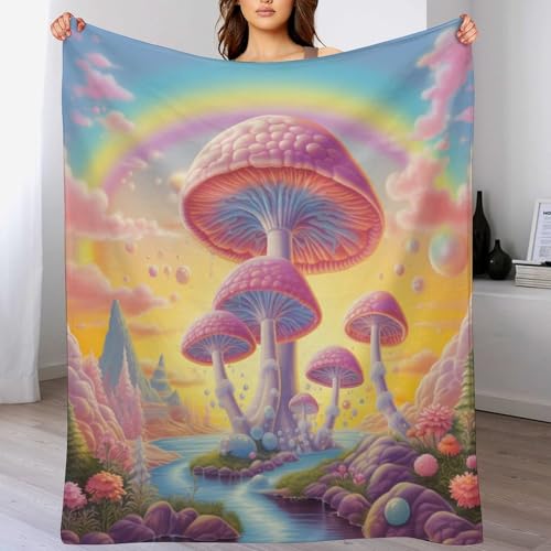 Couverture polaire champignons couverture en flannel douce lit moelleux et chaud - 2