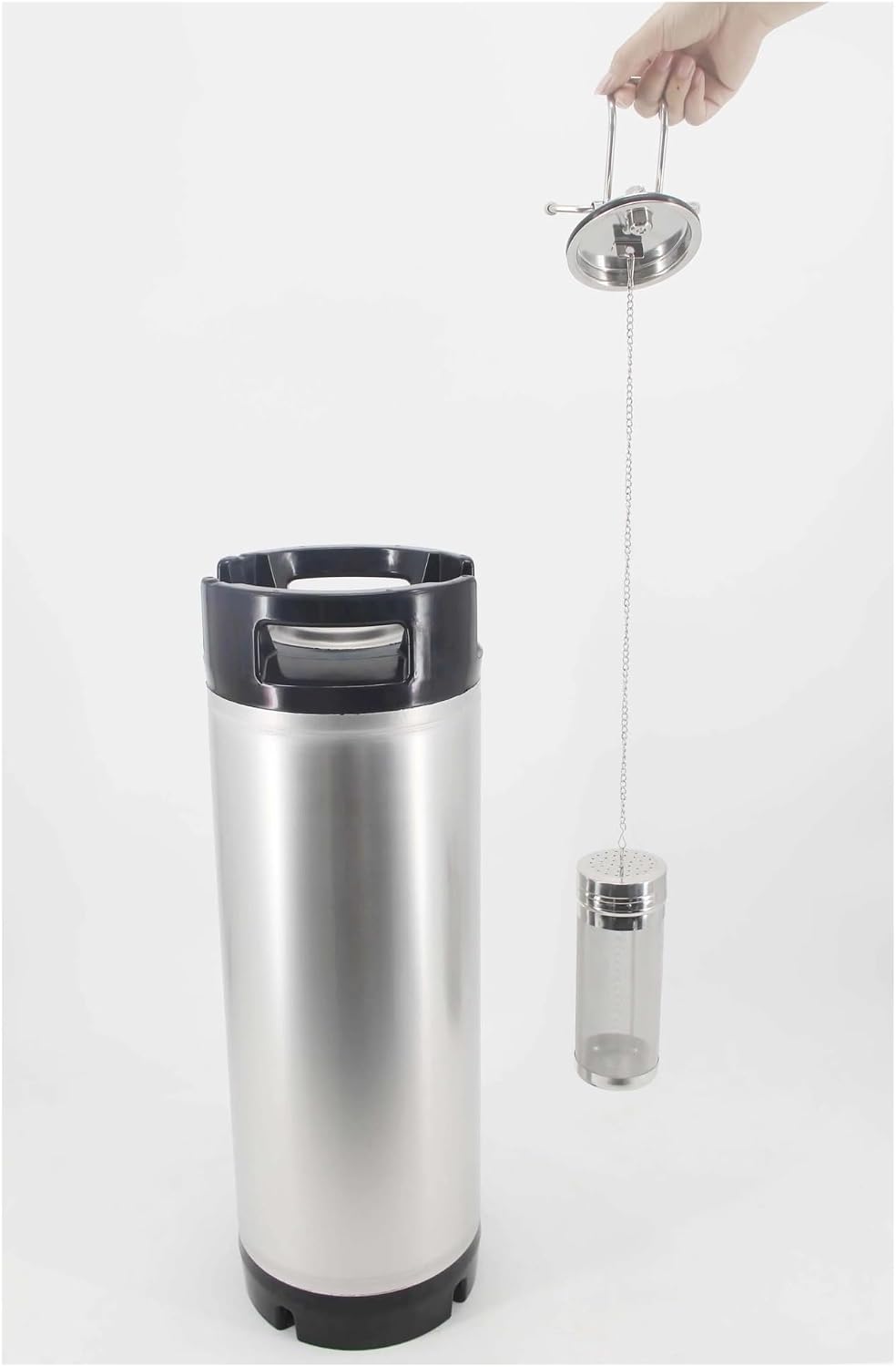 Brewing Equipment Stainless Hop Tube with 40cm Chain 300 Micron 7cm x 18cm Homebrew Beer Dry Hopping Brewing Equipment