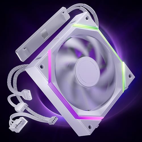 Image of AsiaHorse Nyota Pro 120mm PC Fans ARGB PWM, Modular Daisy-Chain Design, Dual-Zone Asynchronous Lighting, 18 Addressable LEDs, 2000RPM High Airflow 61.5CFM, Low Noise 29dB, for PC Case & Liquid Cooler