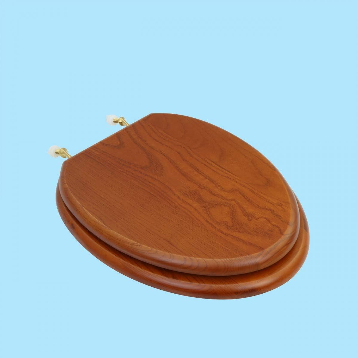 Flаѕh Dеаlѕ - 80% оƒƒ Renovators Supply Wooden Elongated Toilet Seat With Lid Mahogany Finish Comfortable Easy Clean Oval Commode Seats For Toilets With Brass PVD Hinges And Non Slip Polymer Bumper Stabilizers
