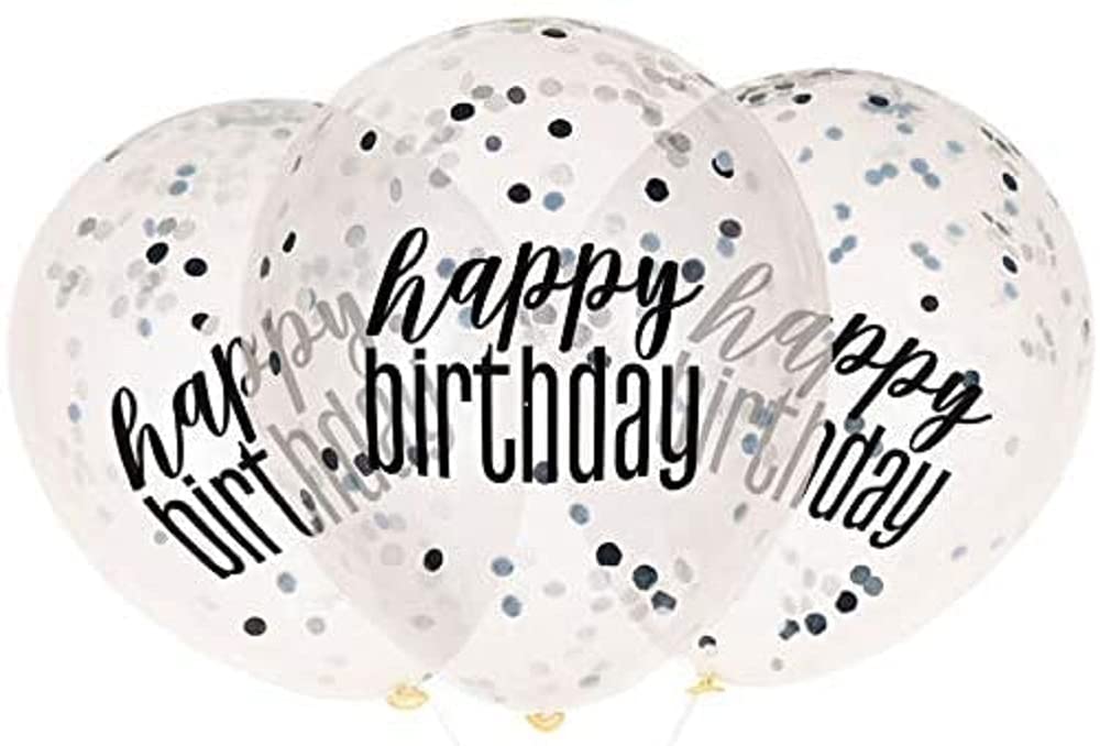 Amazon.com: Glitz Clear Happy Birthday Latex Balloons with