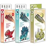 EUGY 3D Model Craft Kits Tyranno, Stego & Tricera, 3 Pack