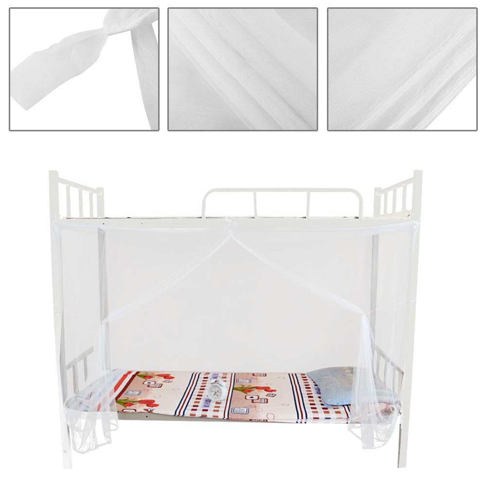 Haofy Baldacchino per Letto a Castello, Zanzariera per Letto a 4 Angoli Letto a Castello Tenda per Letto a Castello, Bianco (95x195x150 cm)