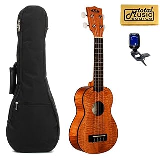 Kala Soprano Exotic Mahogany Ukulele, KA-SEM, Includes TMS Polishing Cloth, Padded Gig Bag and Profile Digital Clip-On… - Les Beatles, Paul McCartney, John Lennon, RIngo Starr, George Harrison