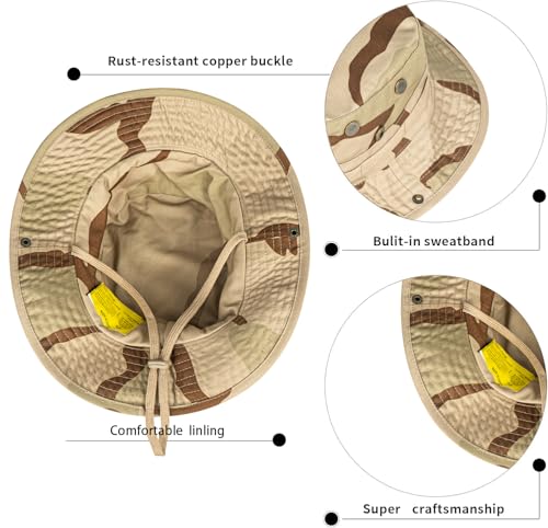 Image of Sun Hats for Men Women Bucket Hat UPF 50+ Boonie Hat Foldable UV Protection Hiking Beach Fishing Summer Safari