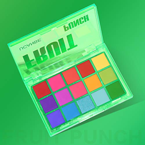 Ucanbe Bright Colorful Neon Rainbow Makeup Eyeshadow Palette 15 Shades Green Purple Yellow Make Up Pallets Kit Vibrant Shimmer Matte Pigmented Blendable - Fruit Punch #TOP3