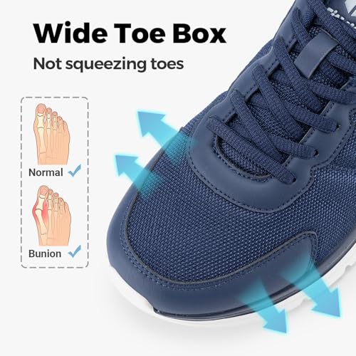 FitVille Men's Walking Shoes Wide Width Lightweight Comfortable Sneakers Max Cushioning Shoes for Plantar Fasciitis Relief - Image 4