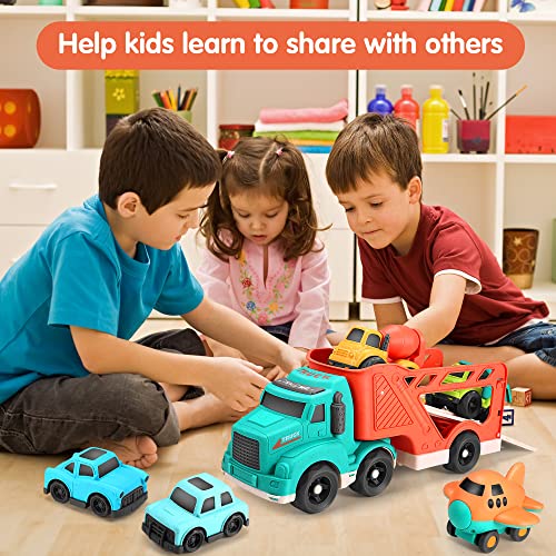 Car Toys For Toddlers Boys, 7 In 1 Carrier Truck Transport Vehicles Car Toys For 1 2 3 4 5 6 Year Old Boys Toddlers Birthday Gifts, Carrier Toy Car Trucks With Light Sound #TOP4