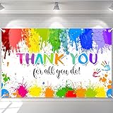 Avezano Art Thank You Backdrop Painting Thank You for All You Do Party Decoration Thanks to Staff Teachers Professors Doctors Photo Banner We Appreciate You Banner 70.8 x 43.3 Inch
