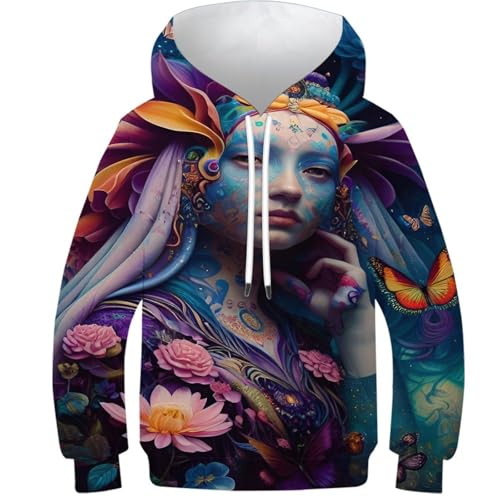 Sweatshirt à capuche pull à capuche motif drôle sweat sport enfant 9-11 ans