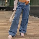 Gerade Bein Hosen Denim Hosen Vintage Lose Blau Gewaschen Mom Jeans Low Rise Jeans Frauen lose Jeans – Bild 4