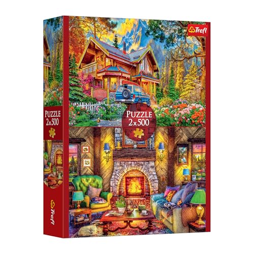 Trefl Mountain Trip, 2 en 1 - 2 puzzles de 500 piezas 18.9"x13.4" | Entretenimiento creativo, Rompecabezas clásico, 14+ miniatura 1