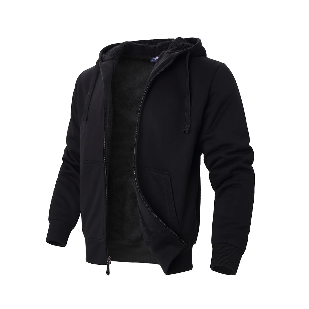 TanBridge Sherpa Fleece Lined Hoodie Big and Tall Plaid Flannel Jacket Winter Coats for Men Zip Up Winter Warm Sweatshirts