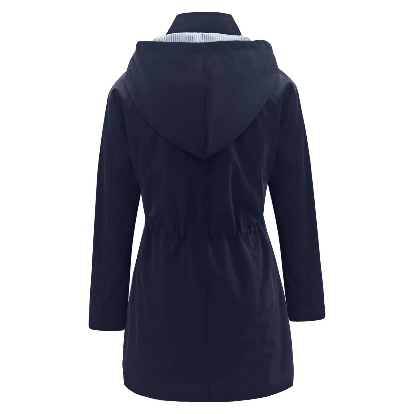 Générique Giacca Antivento Donna 2027 Impermeabile Leggero con Cappuccio Cerniera, Cappotto Casual Metà Stagione Primavera Estate Autunno