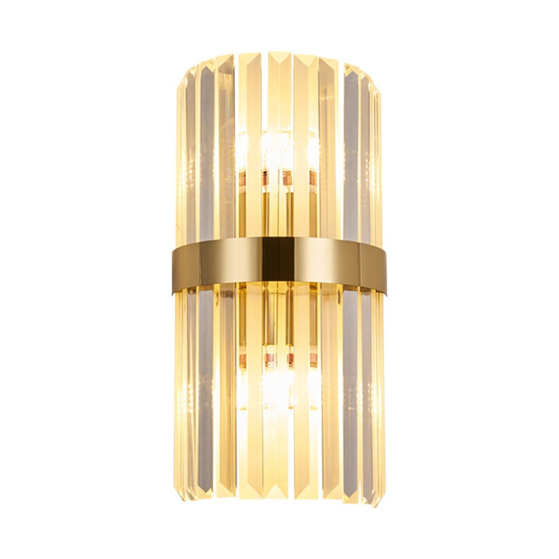 Theopractick Crystal Wall Sconce Modern Wall Lamp Gold Wall Lights Indoor Wall Sconces for Bedrooms Living Room Bathroom Mirror Hallway Reading Lighting (17x35cm)
