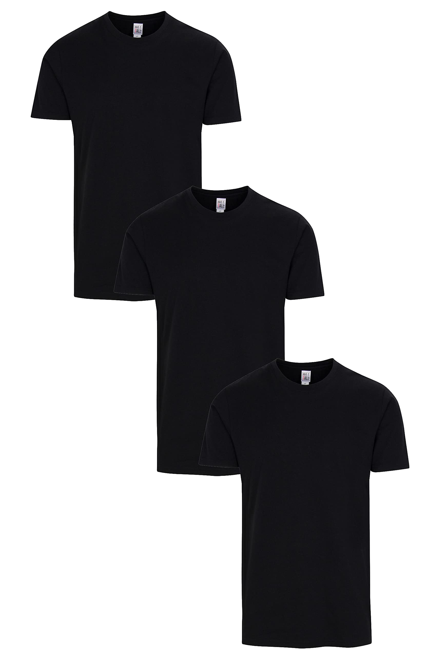 Have It Tall Mens CVC Soft Blend Slim Fit T Shirt 3-Pack