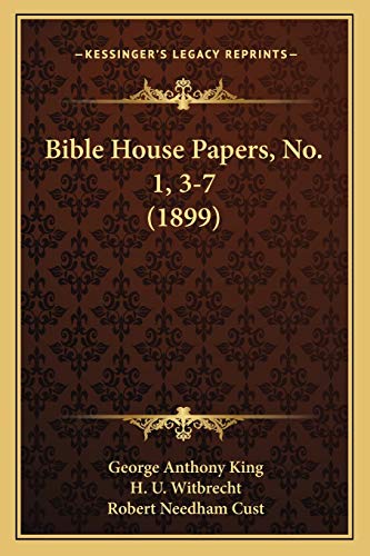 Bible House Papers, No. 1, 3-7 (1899)