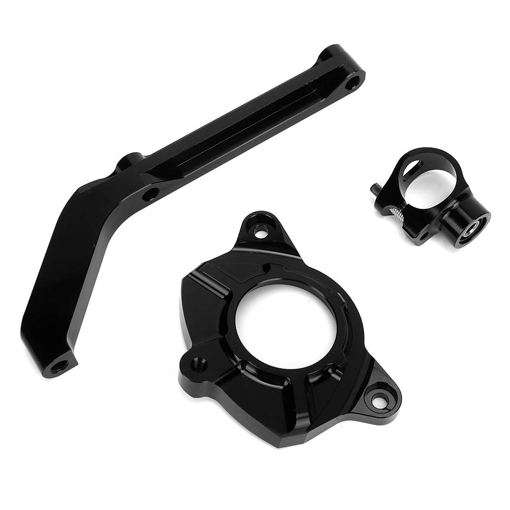 Wspornik montażowy stabilizatora amortyzatora układu kierowniczego motocykla Precyzyjny aluminiowy kęs obrabiany CNC Twardy anodyzowany czarny Zmniejsza drgania głowy Zwiększa