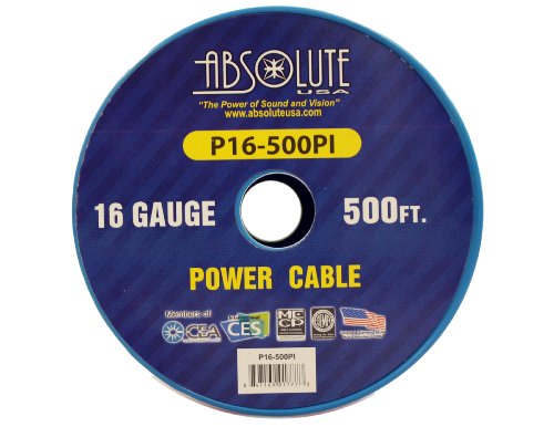 Absolute Usa P16-500Pi 16 Gauge 500-Feet Spool Primary Power Wire Cable (Pink) #TOP5