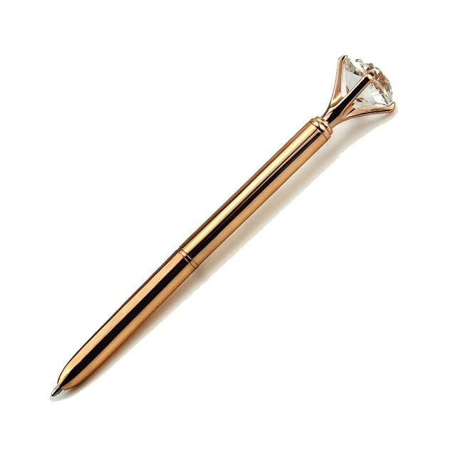 Big Diamond Crystal Metal Ballpoint Pen Ball Pen Office Stationery Supplies Rose Fashion Design