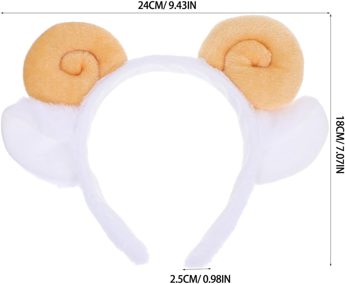 Cute Plush Sheep Horn Headband for Cosplay and Costume Parties Soft Animal Ear Hair Accessory for Ages Festivals and Events - Image 4
