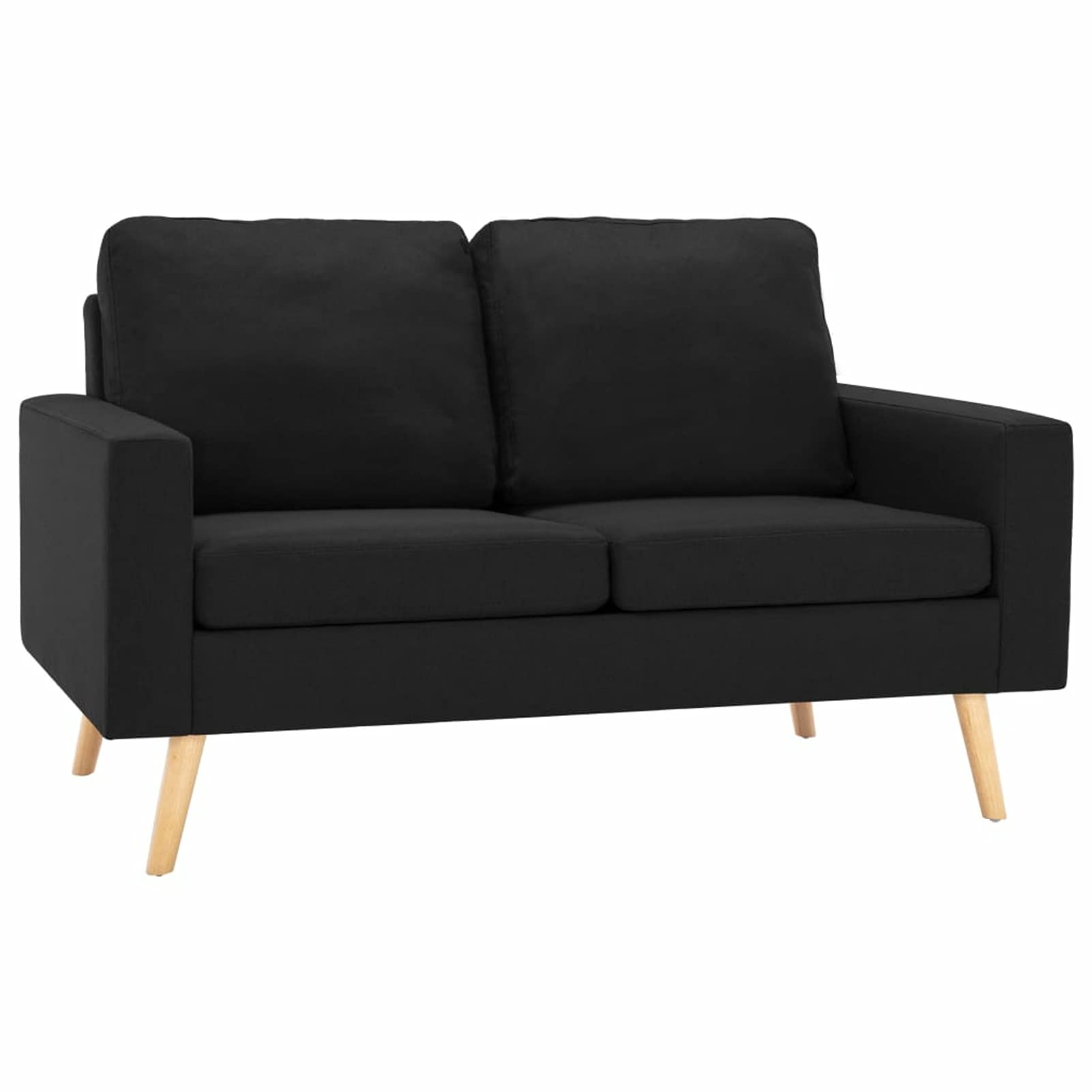 Homgoday Juego de sofás de 2 Piezas de Tela Negro Sofas de Salon Sofa 2 plazas Sofa 3 plazas